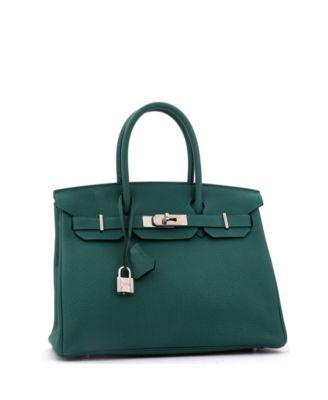 Birkin 30 Handbag Green Togo with Palladium Hardware
