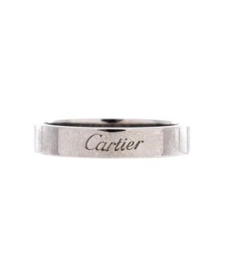  4mm C de Cartier Wedding Band Ring Platinum