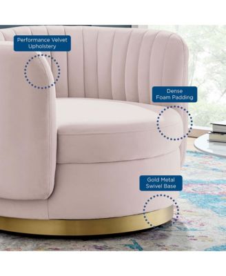 Embrace Tufted Performance Velvet Swivel Chair