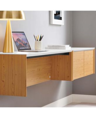 Kinetic 49" Wall-Mount Office Desk With Cabinet and Shelf