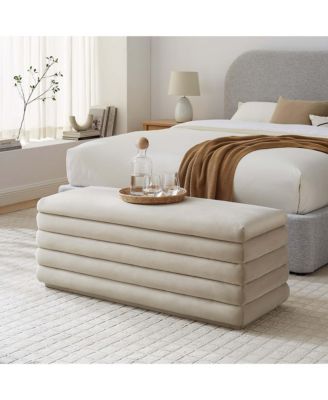 Mezzo Upholstered Performance Velvet Storage Bench