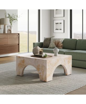 Valen Indoor - Outdoor Patio Arched Concrete Coffee Table