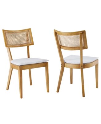 Caledonia Fabric Upholstered Wood Dining Chair, Set of 2