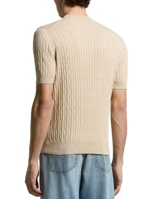 Regular Fit Cotton Yarn Ribbed Sweater T-Shirt