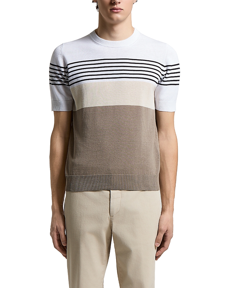 Peserico Regular Fit Stripe Colorblock Sweater T-Shirt