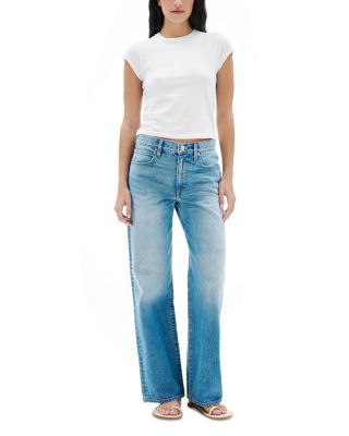 Jazmine Mid Rise Wide Straight Jeans in New Obsession
