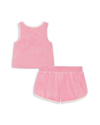 Girls' Velour 2 Piece Rhinestone Shorts Set - Little Kid