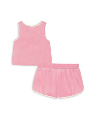 Girls' Velour 2 Piece Rhinestone Shorts Set - Big Kid