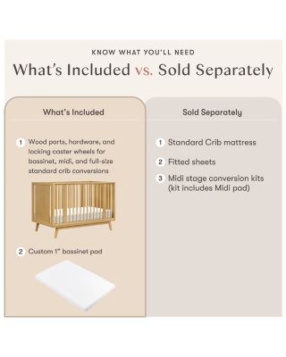 Palma 8 in  Convertible All-Stages&reg; Crib with Bassinet & Toddler Bed Kits