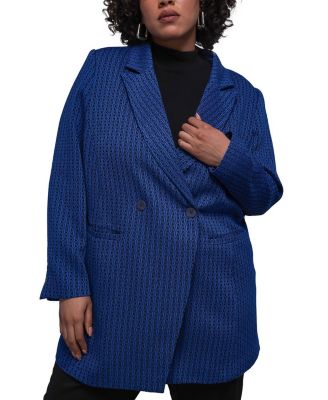  Plus The Empower Jacquard Double Breasted Blazer