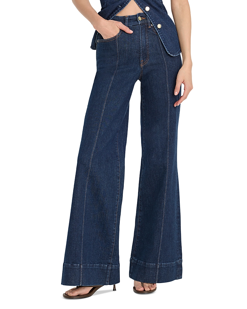Good American Good Waist High Rise Palazzo Jeans in Indigo1169