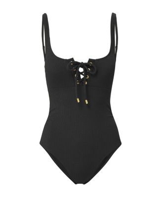 Taylor Lace-Up Underwire One-Piece Swimsuit in Eco Texture