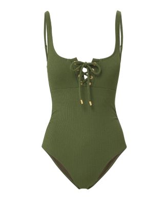 Taylor Lace-Up Underwire One-Piece Swimsuit in Eco Texture