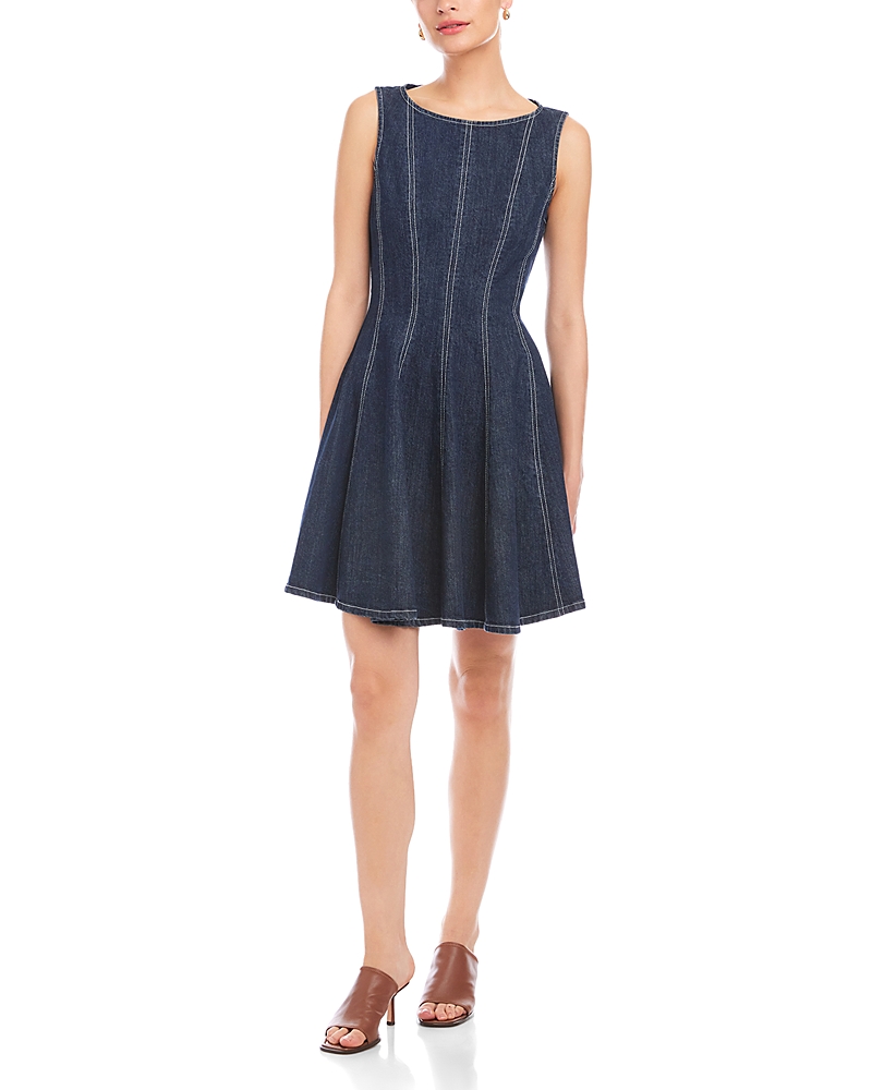 Fifteen Twenty Darla Contrast Stitch Denim Dress