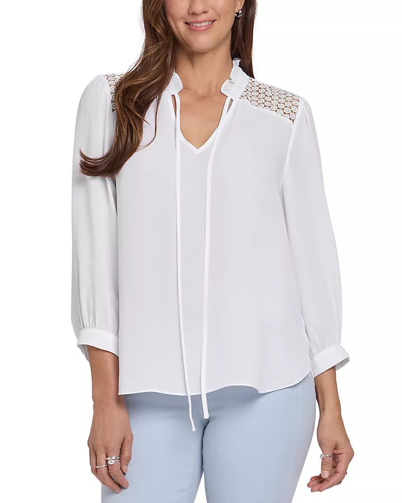 Nydj Lorelei Lace Yoke Blouse