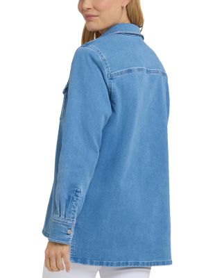 Oversized Knit Denim Shirt