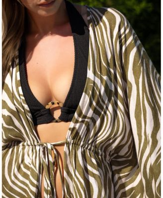  Audrey Short Beach Drawstring Caftan Cover-Up