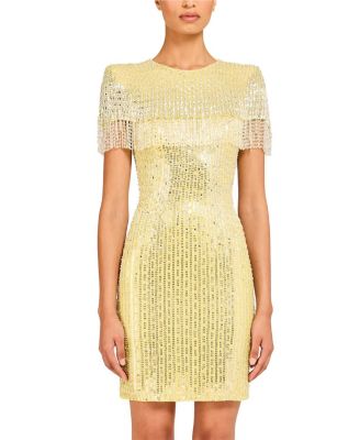 Swish Sequin-Embellished Beaded Mini Dress
