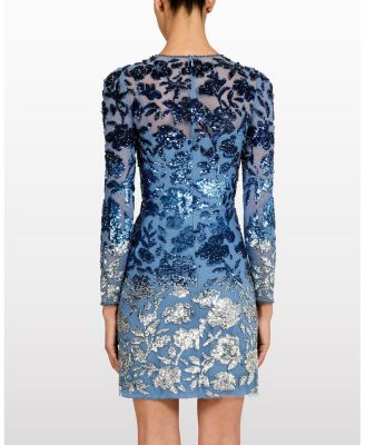 Jazz Sequin-Embellished Floral-Pattern Mini Dress