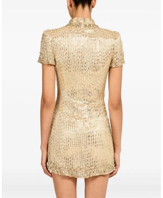 Kitty Crystal-Embellished Turtleneck Mini Dress