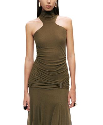 Halter Neck Draped Maxi Dress