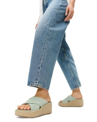 Women's Suede Espadrille Platform Sandals