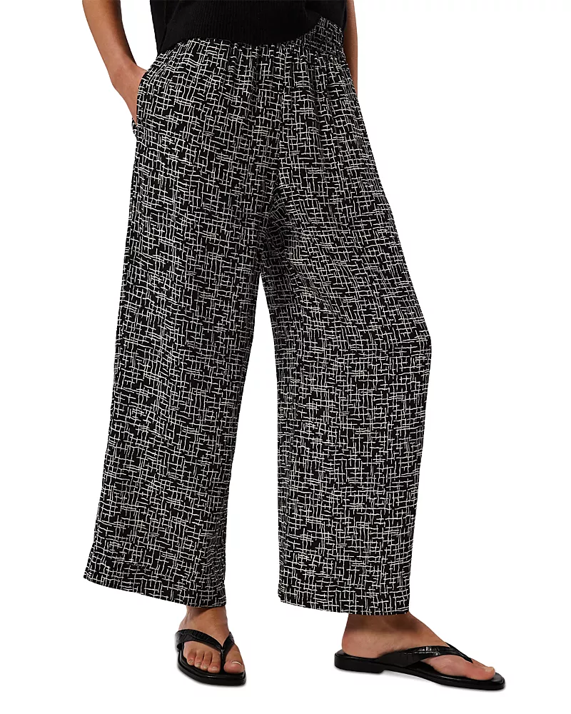 Whistles Woven Grid Crop Trousers