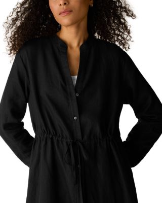 Mandarin Collar Shirt Dress