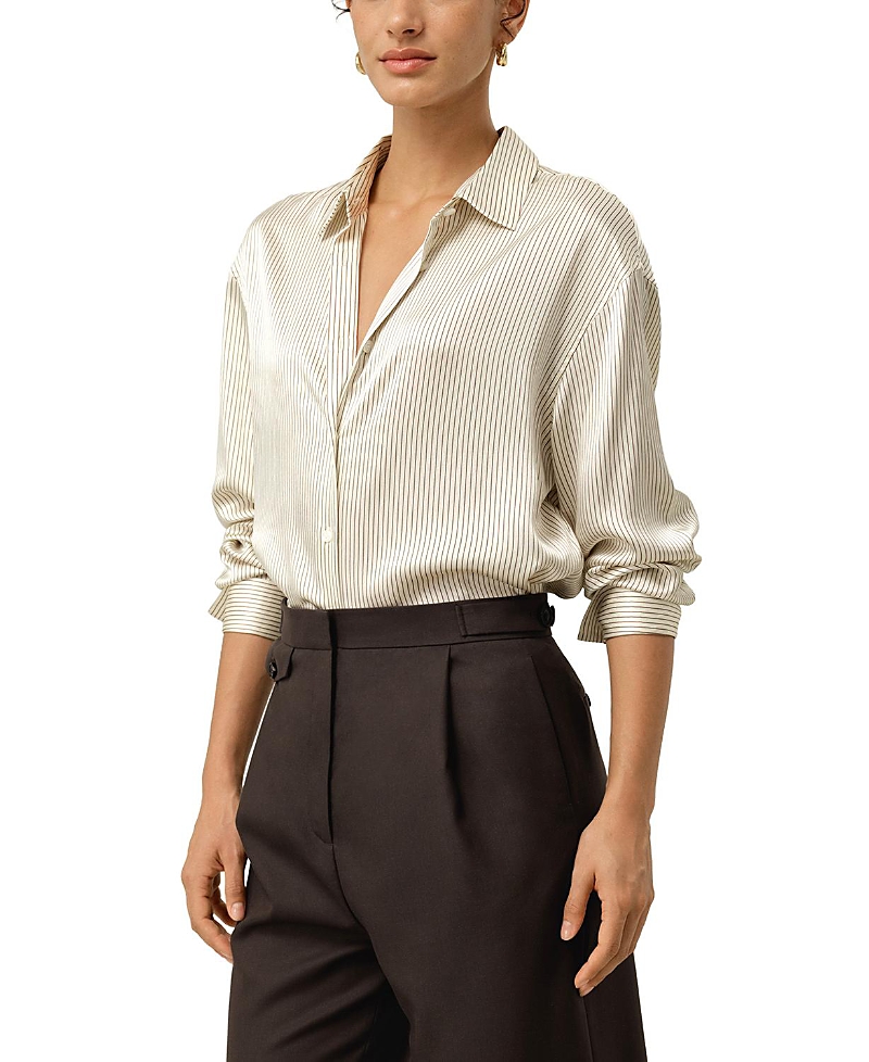 Lilysilk Silk Charmeuse Pinstripe Shirt