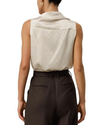  Asymmetric Silk Charmeuse Sleeveless Top