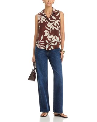 Sleeveless Button Front Top