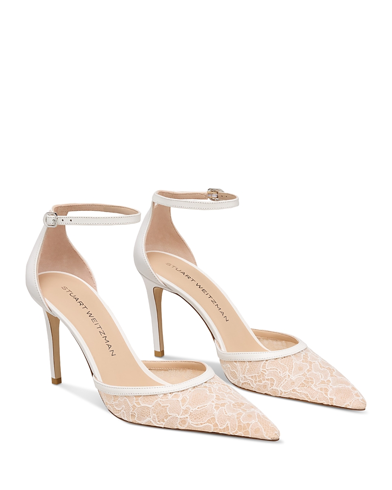 Stuart Weitzman Women's Power Strap 85 Lace Pumps
