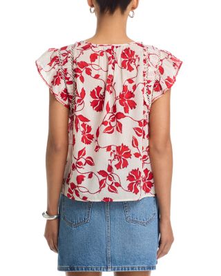 Allea Floral Flutter Sleeve Top