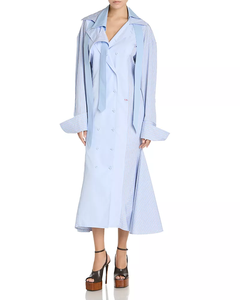 The Attico Midi Double Breasted Shirt Dress