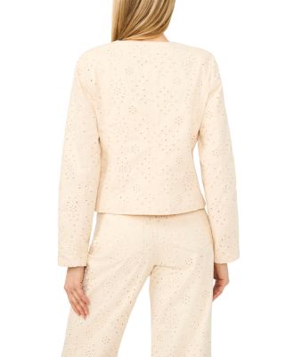 Collarless Eyelet Jacket