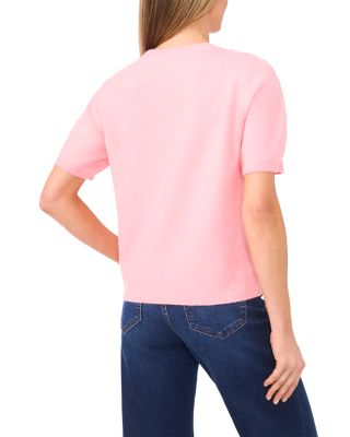 Embroidered Short Sleeve Sweater