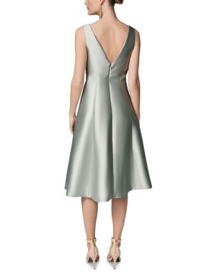 Sleeveless V Neck A Line Studded Midi Dress