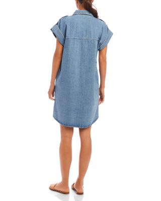 Cap Sleeve Denim Shirtdress