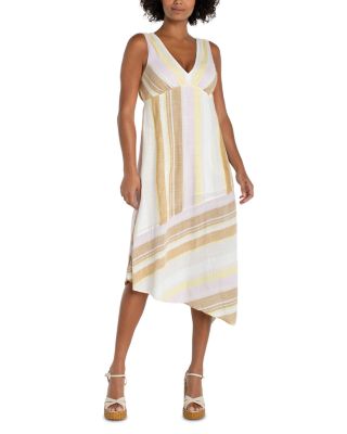 V Neck Asymmetric Hem Dress