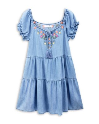 Petal Song Embroidered Denim Dress