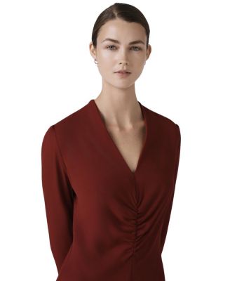 Cecelia Crepe V Neck Midi Dress