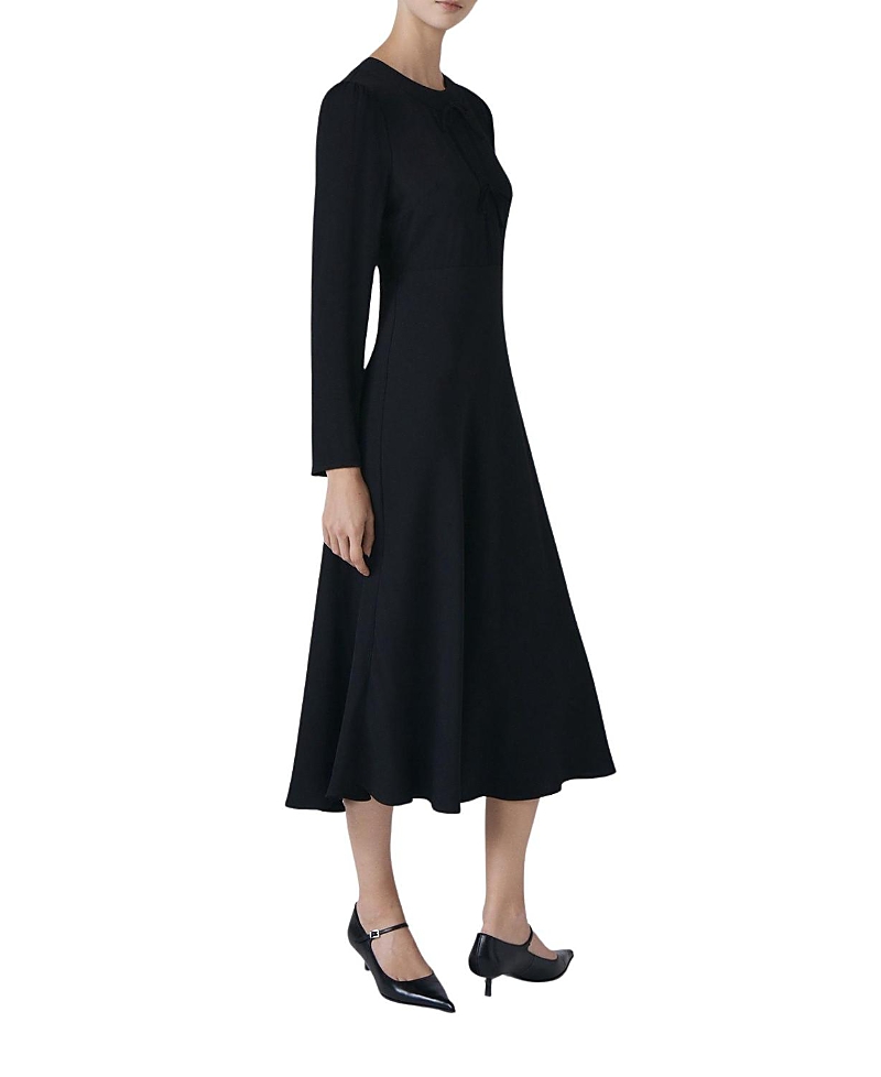 Ghost London Cora Crepe Tie Front Midi Dress