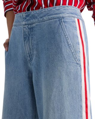 Mid Rise Straight Jeans in Rockstarblue/Off White/Pink
