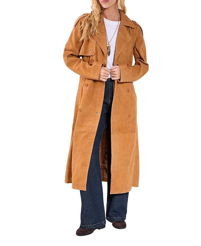 Nasty Gal Real Suede Trench Coat
