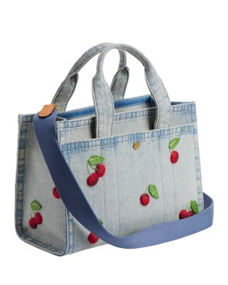 Cherry Cargo Small Denim Tote Bag