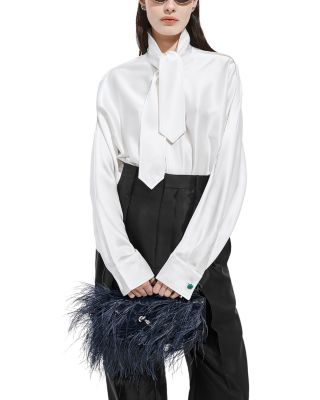 Andiamo Intrecciato Ostrich Feather Clutch