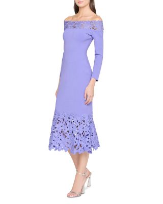 Sia Lace Trim Knit Midi Dress