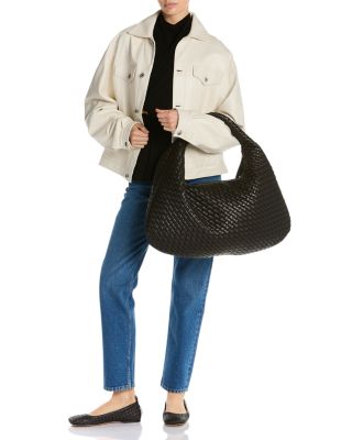 Maxi Veneta Intrecciato Leather Shoulder Bag