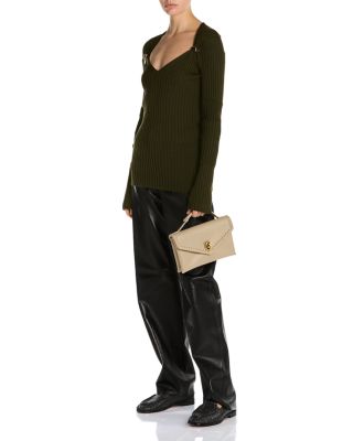 Knot Lock Intrecciato Leather Crossbody Bag