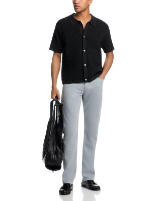 L'Homme Slim Fit Brushed Twill Pants in Sea Blue